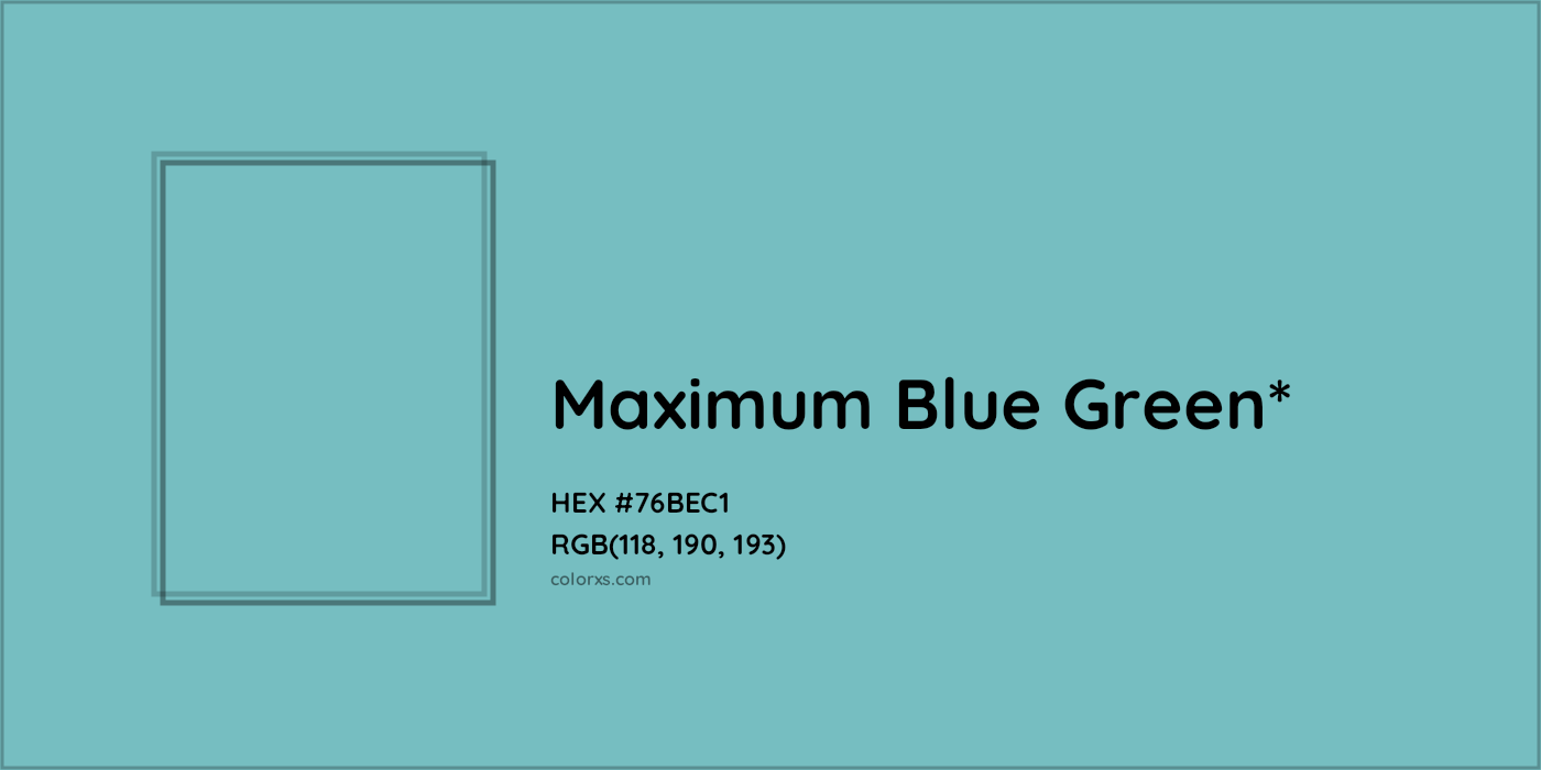 HEX #76BEC1 Color Name, Color Code, Palettes, Similar Paints, Images