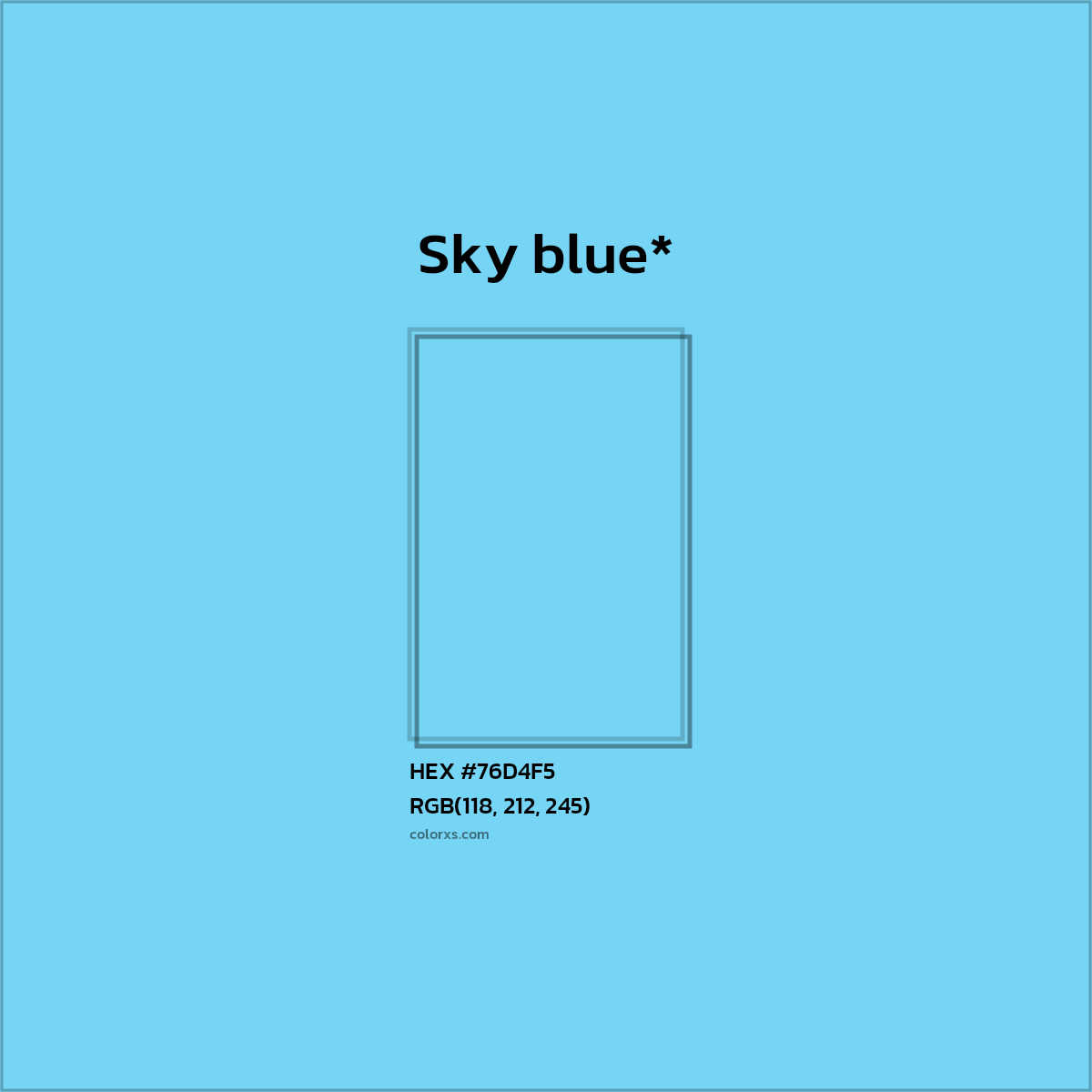 HEX #76D4F5 Color Name, Color Code, Palettes, Similar Paints, Images