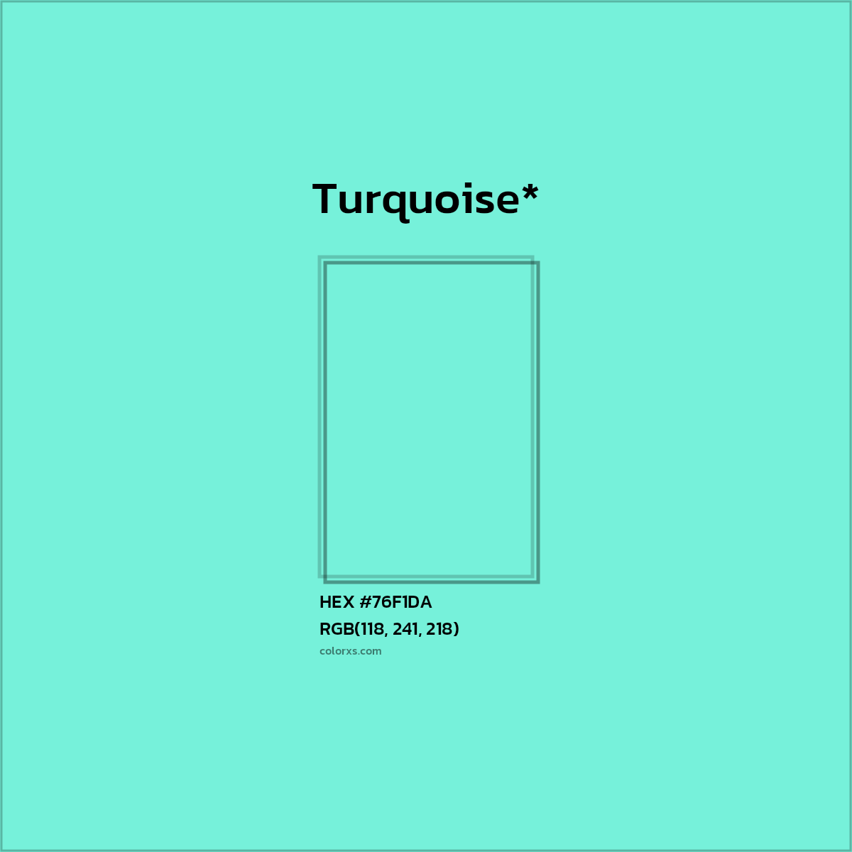 HEX #76F1DA Color Name, Color Code, Palettes, Similar Paints, Images