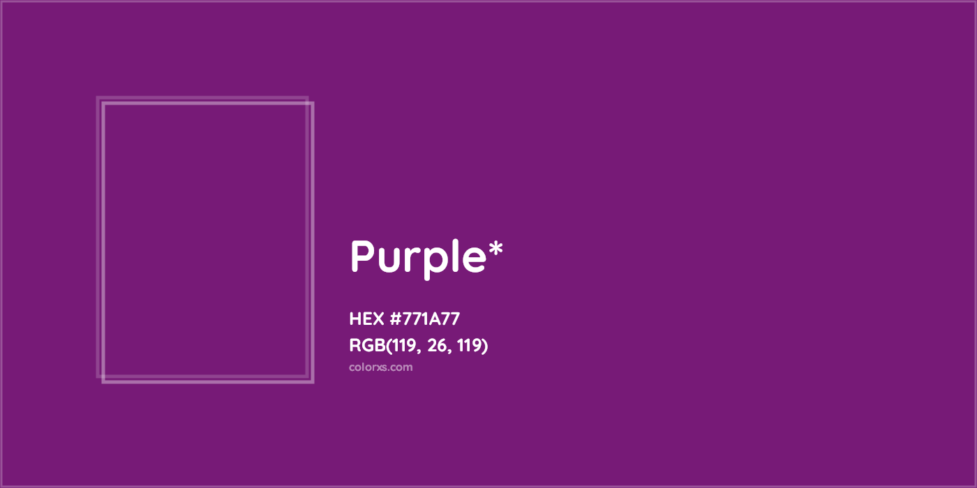 HEX #771A77 Color Name, Color Code, Palettes, Similar Paints, Images