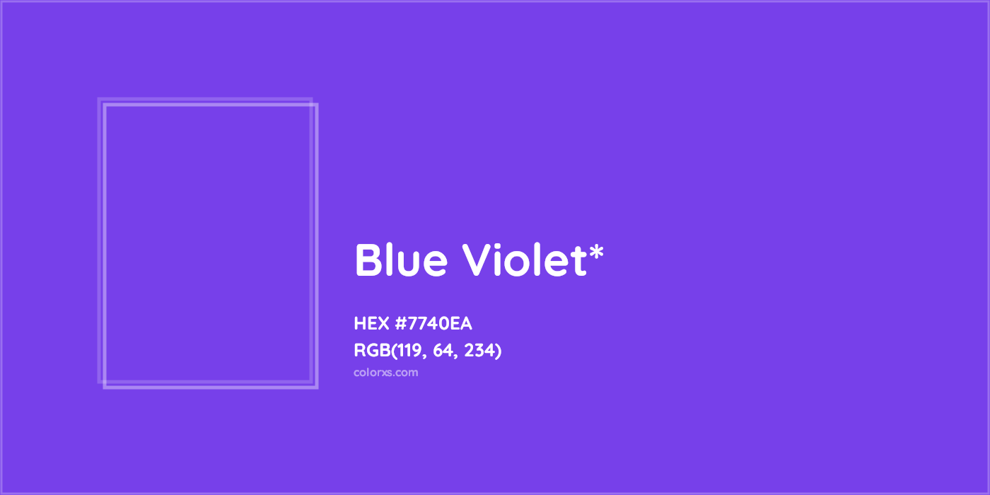 HEX #7740EA Color Name, Color Code, Palettes, Similar Paints, Images
