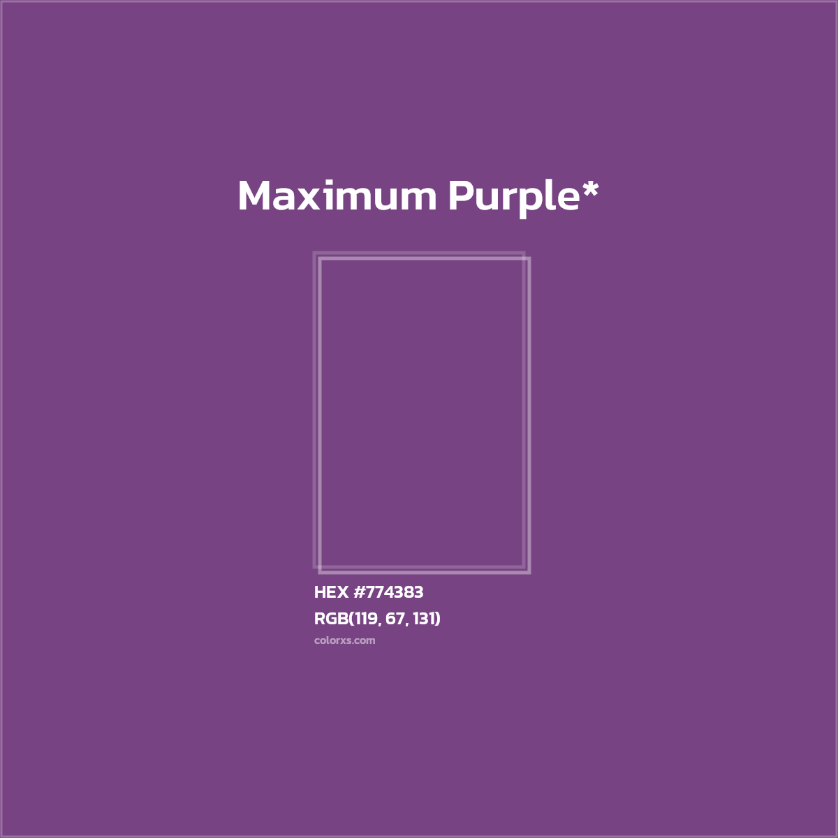 HEX #774383 Color Name, Color Code, Palettes, Similar Paints, Images