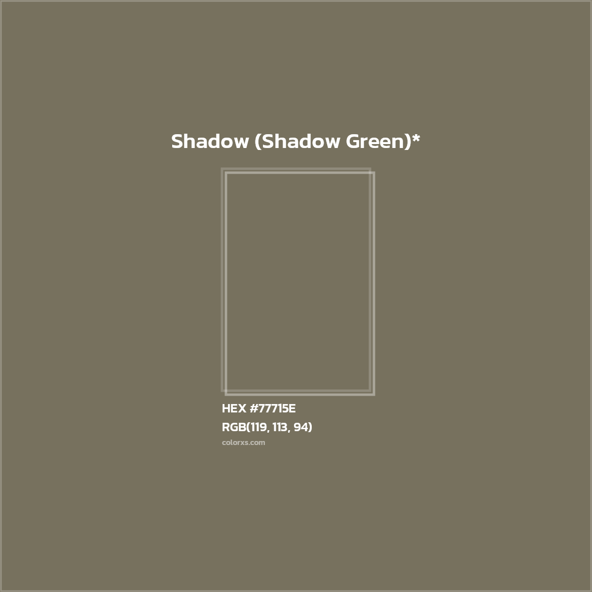 HEX #77715E Color Name, Color Code, Palettes, Similar Paints, Images