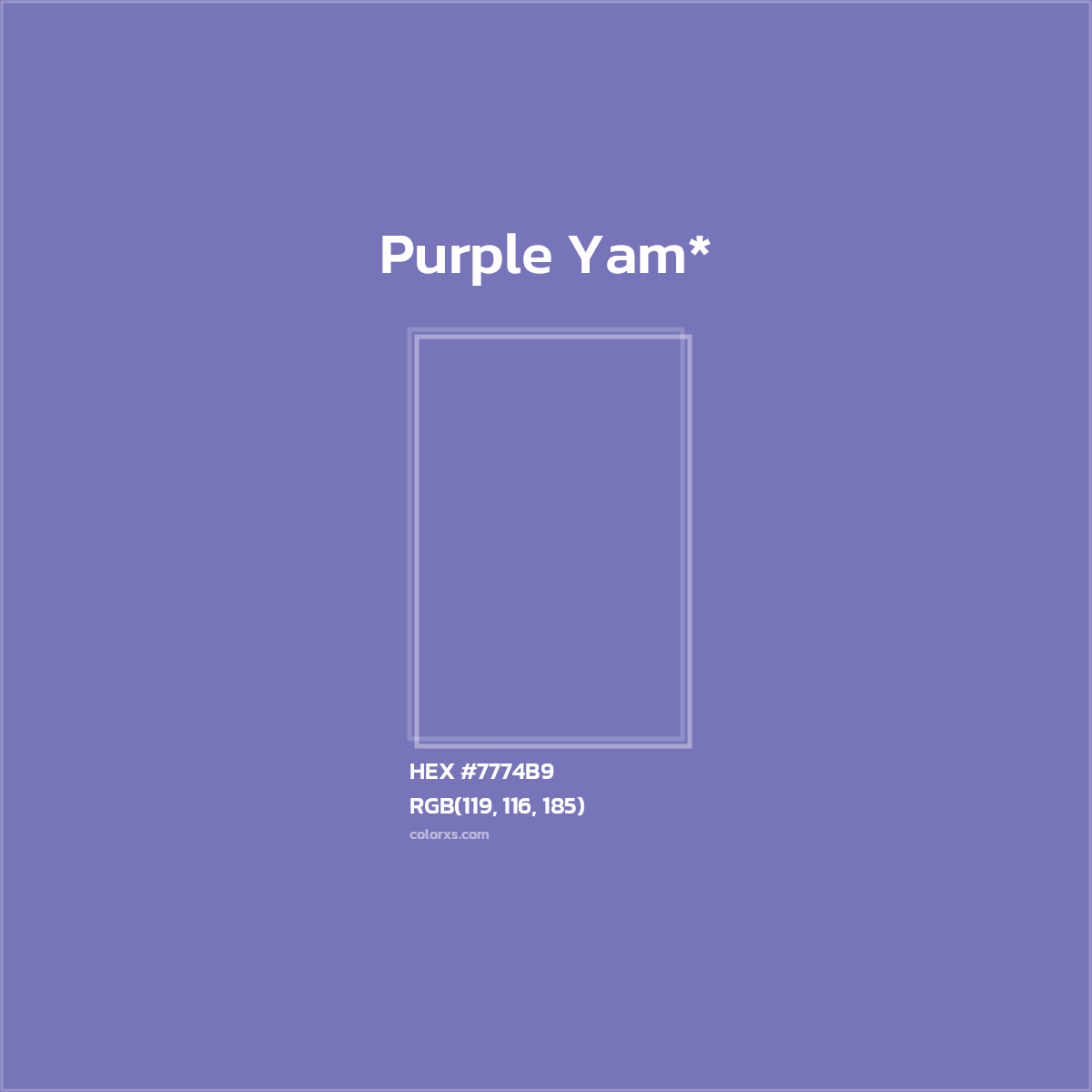 HEX #7774B9 Color Name, Color Code, Palettes, Similar Paints, Images