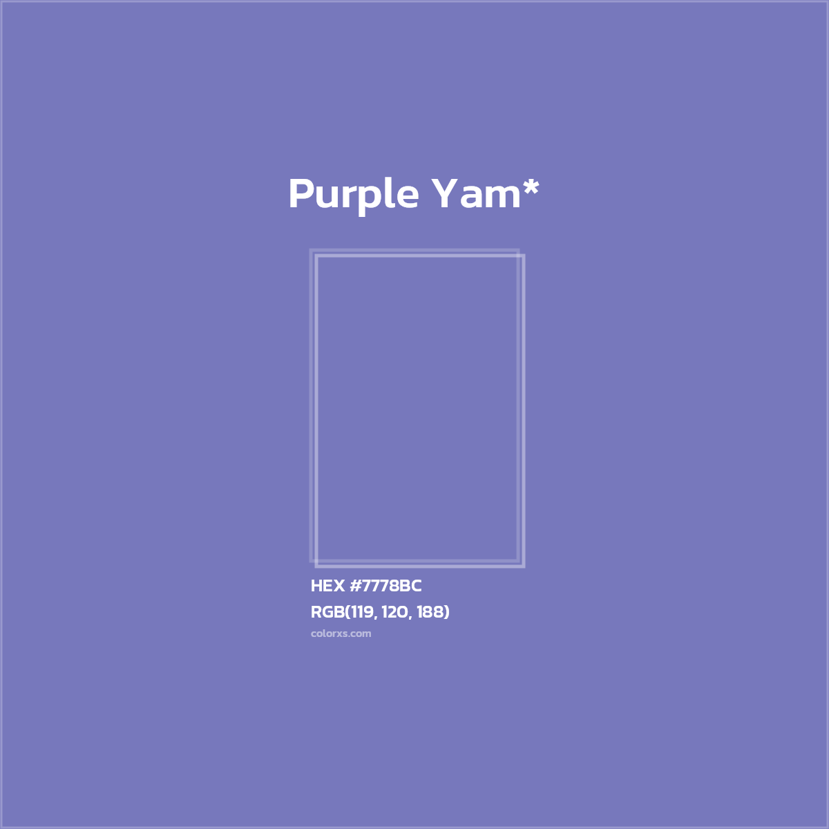 HEX #7778BC Color Name, Color Code, Palettes, Similar Paints, Images