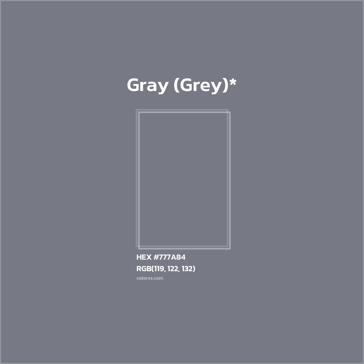 HEX #777A84 Color Name, Color Code, Palettes, Similar Paints, Images