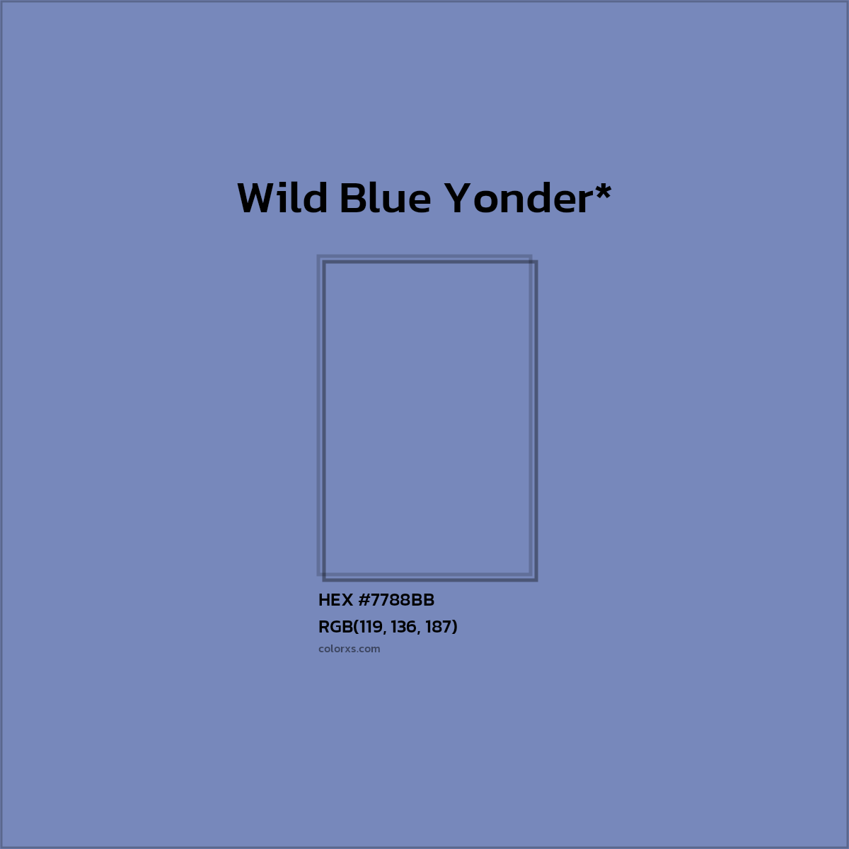 HEX #7788BB Color Name, Color Code, Palettes, Similar Paints, Images