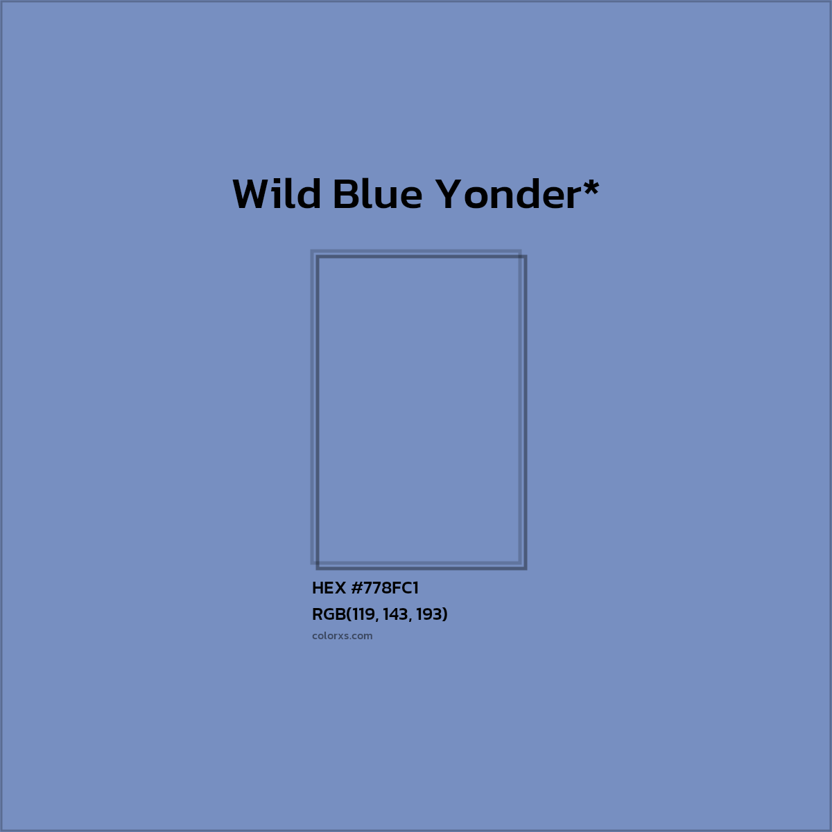 HEX #778FC1 Color Name, Color Code, Palettes, Similar Paints, Images