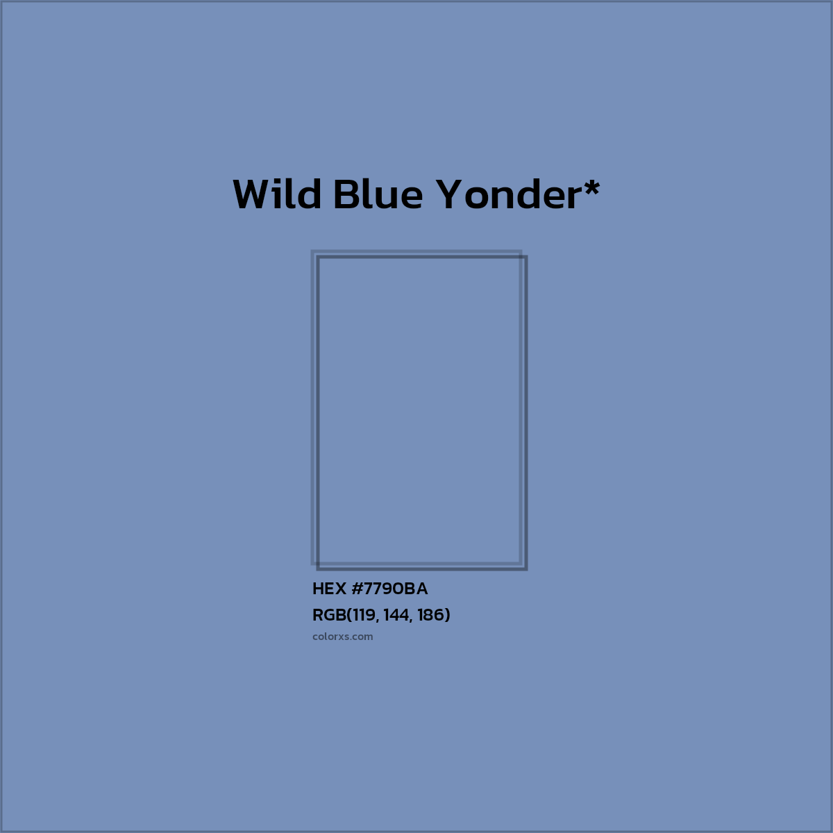 HEX #7790BA Color Name, Color Code, Palettes, Similar Paints, Images