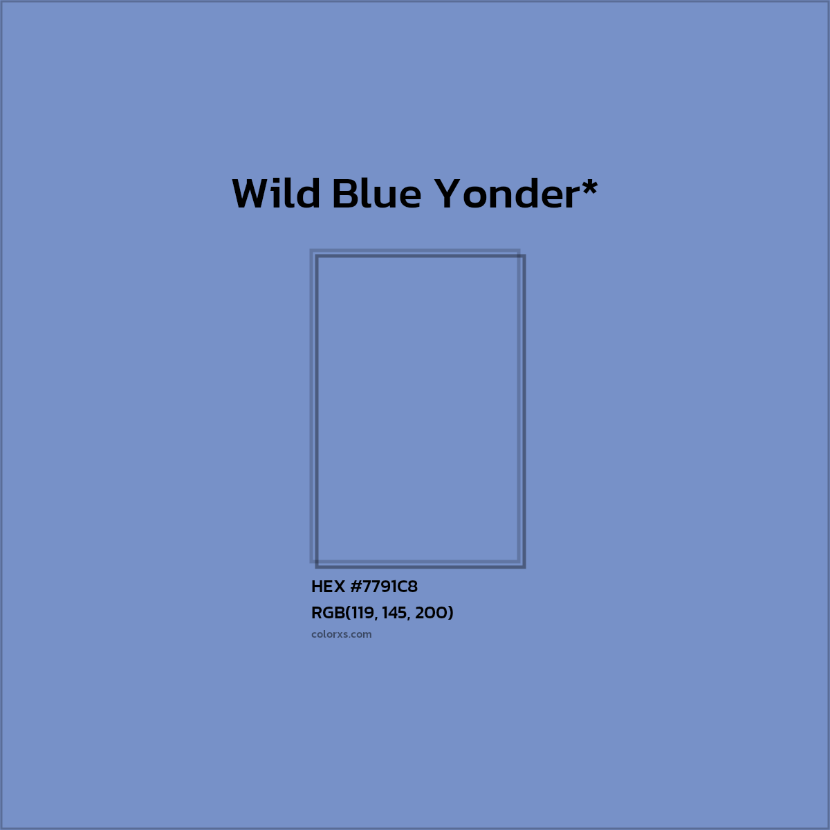 HEX #7791C8 Color Name, Color Code, Palettes, Similar Paints, Images