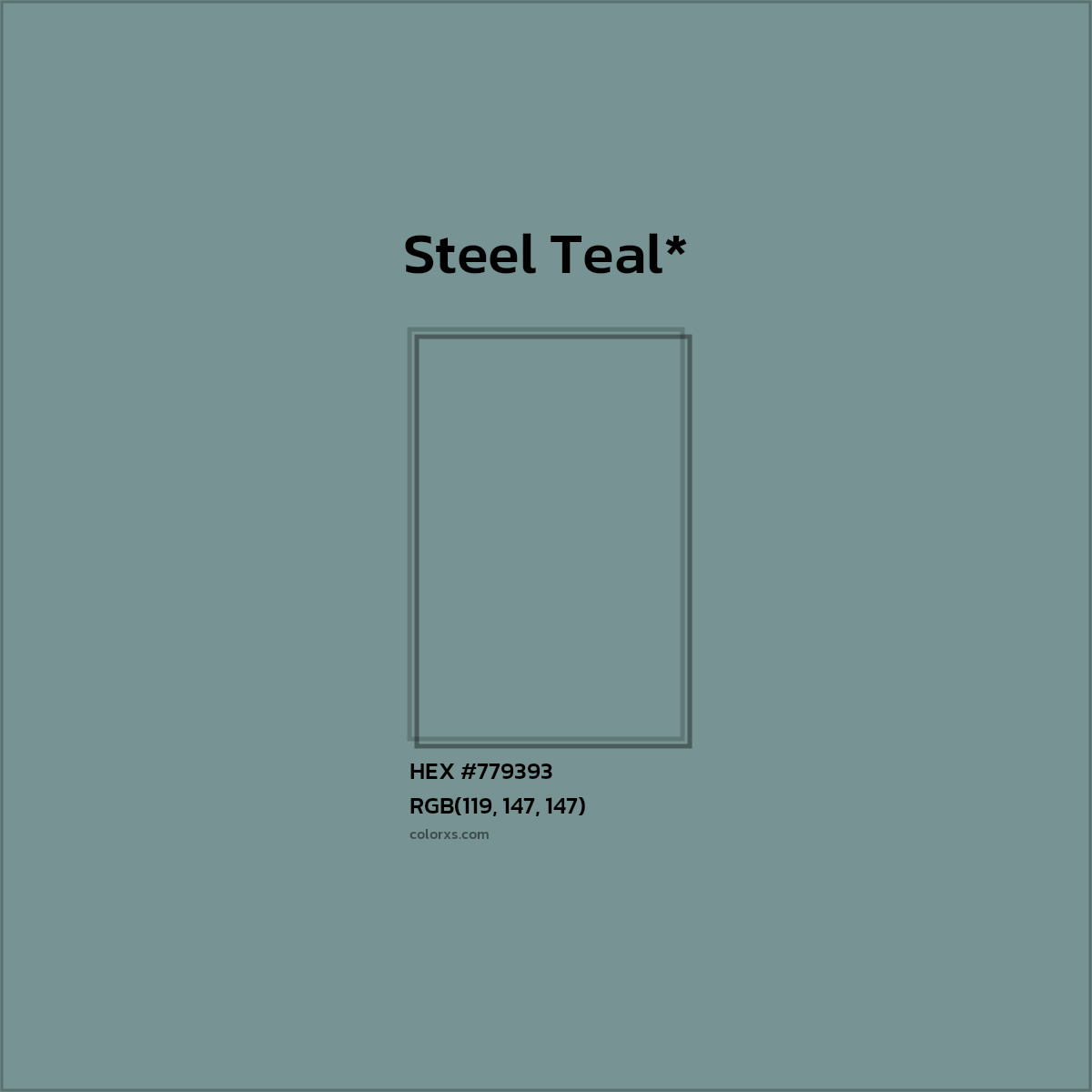 HEX #779393 Color Name, Color Code, Palettes, Similar Paints, Images