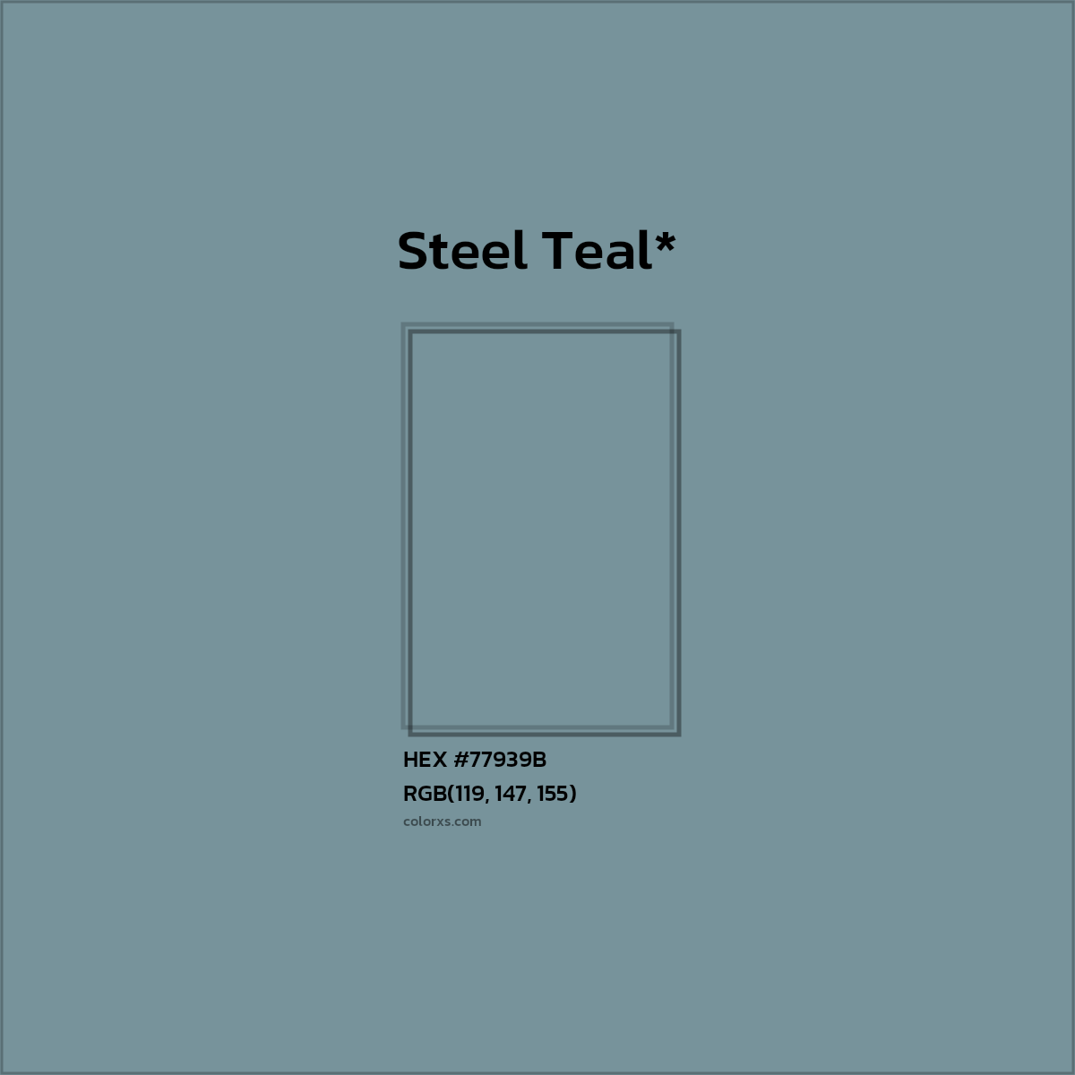 HEX #77939B Color Name, Color Code, Palettes, Similar Paints, Images