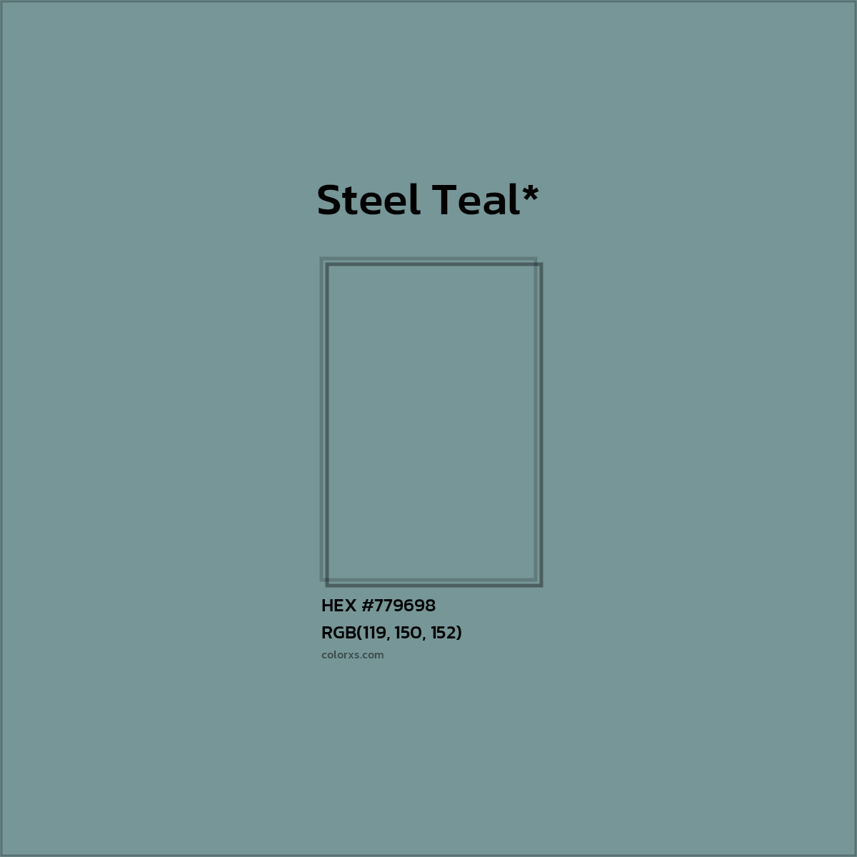 HEX #779698 Color Name, Color Code, Palettes, Similar Paints, Images