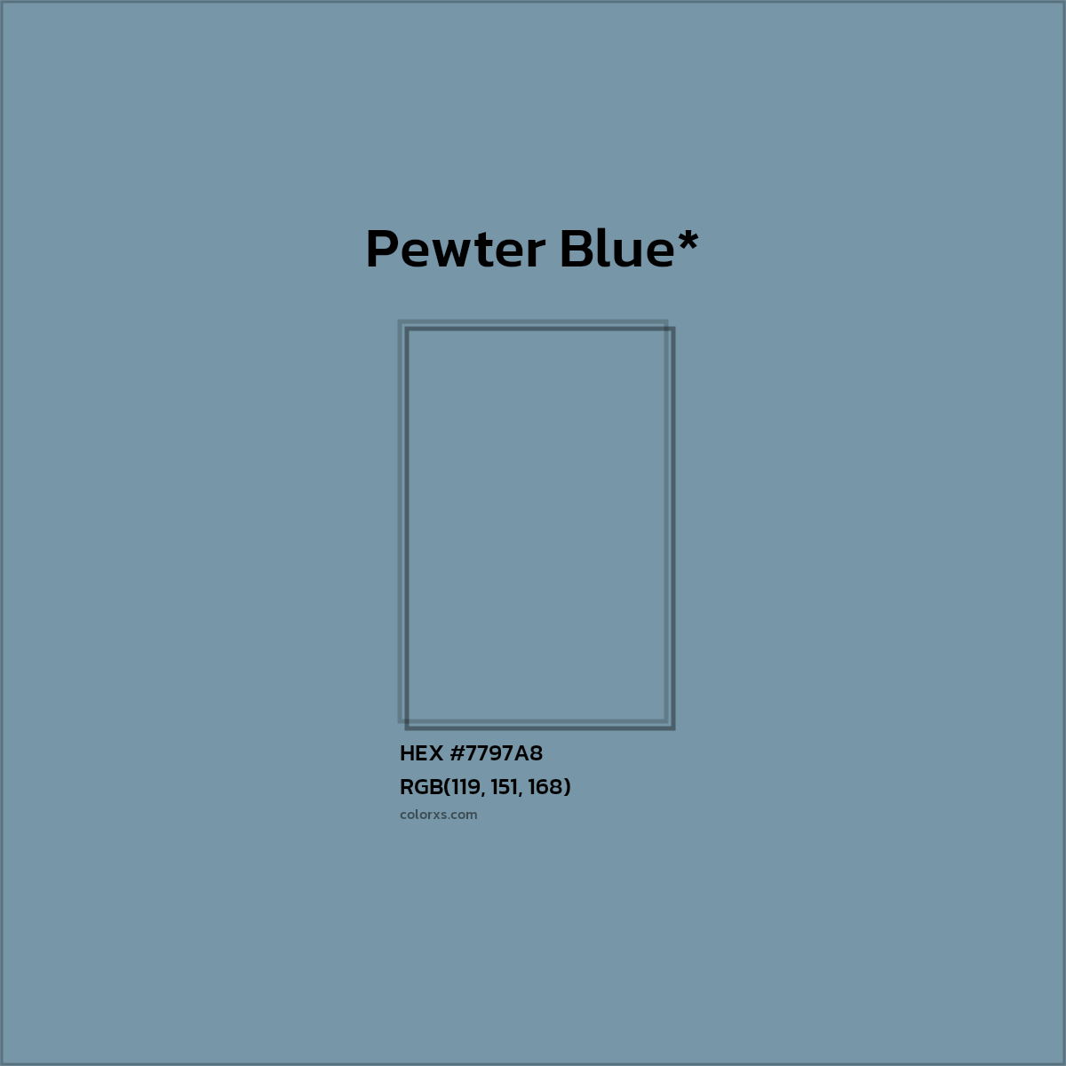 HEX #7797A8 Color Name, Color Code, Palettes, Similar Paints, Images