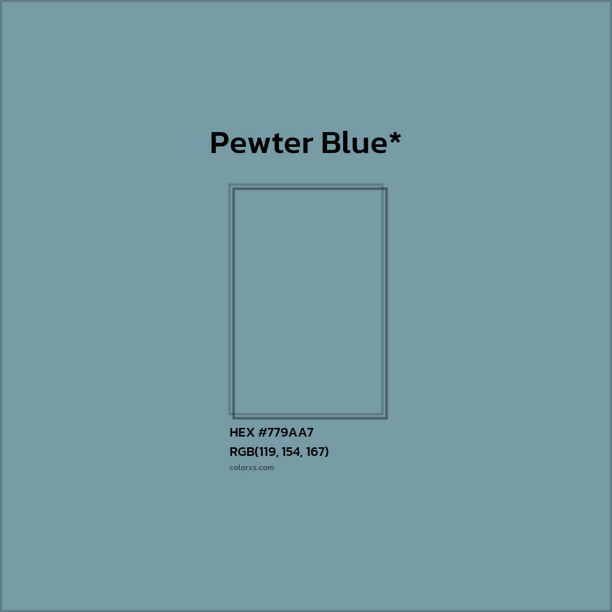 HEX #779AA7 Color Name, Color Code, Palettes, Similar Paints, Images