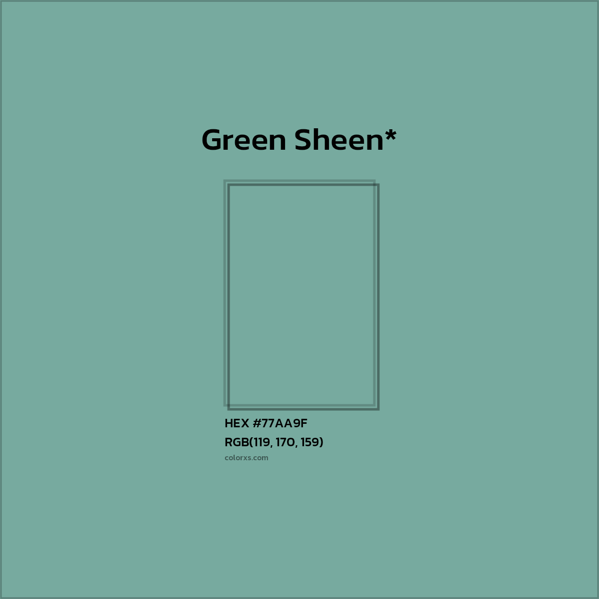 HEX #77AA9F Color Name, Color Code, Palettes, Similar Paints, Images