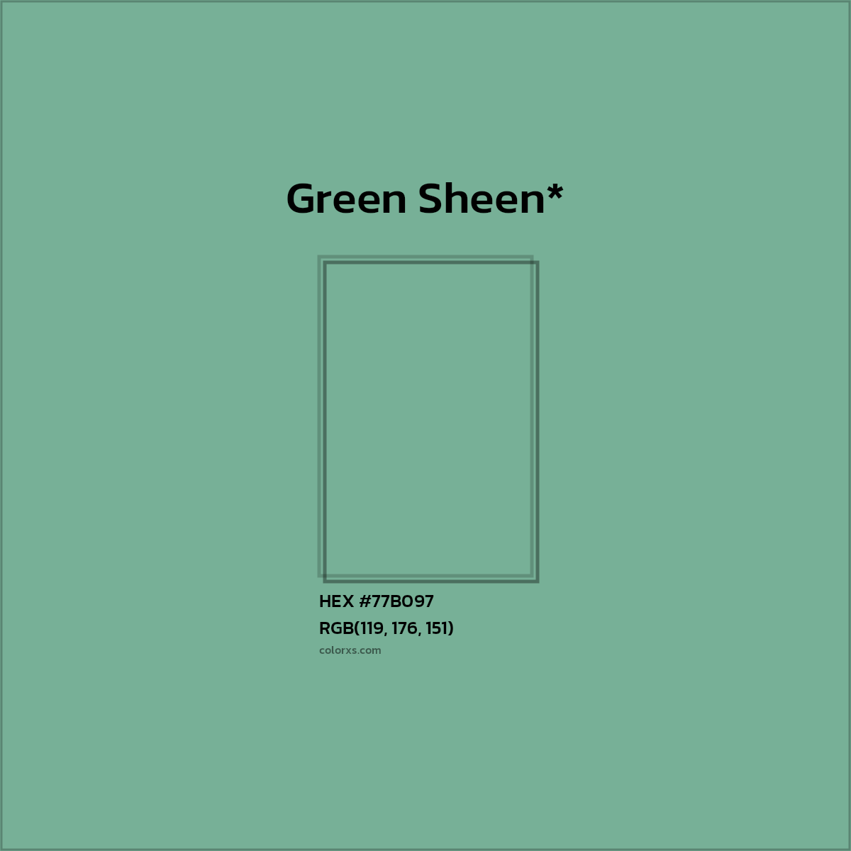 HEX #77B097 Color Name, Color Code, Palettes, Similar Paints, Images