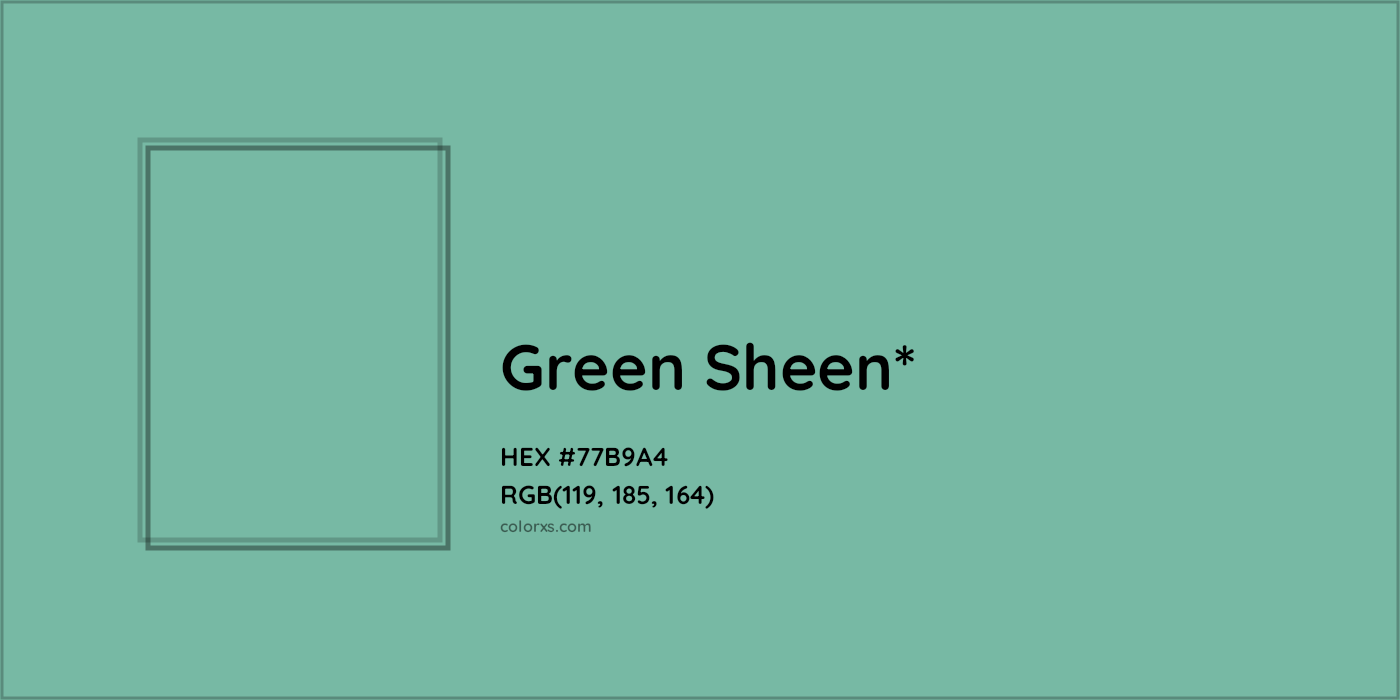 HEX #77B9A4 Color Name, Color Code, Palettes, Similar Paints, Images