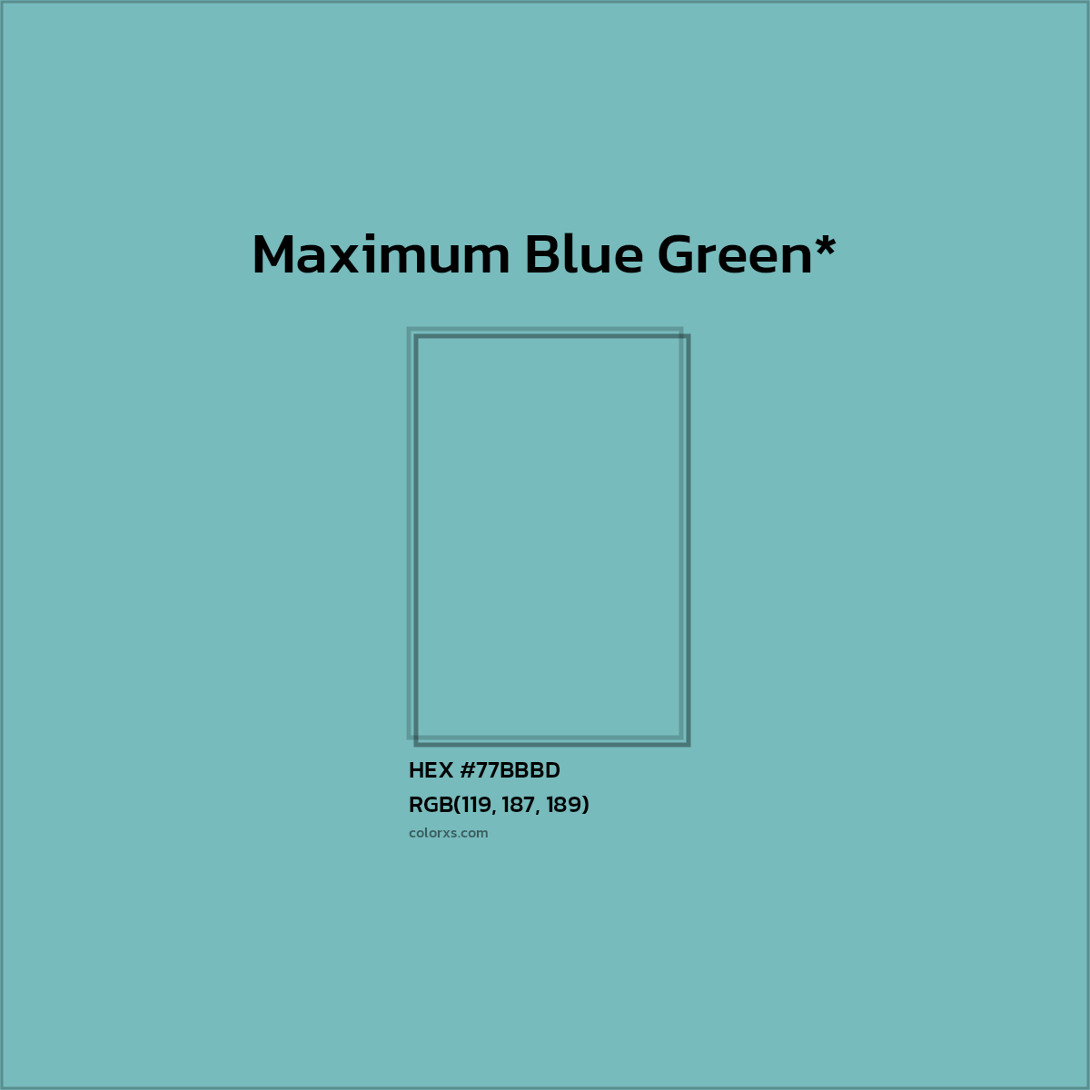 HEX #77BBBD Color Name, Color Code, Palettes, Similar Paints, Images