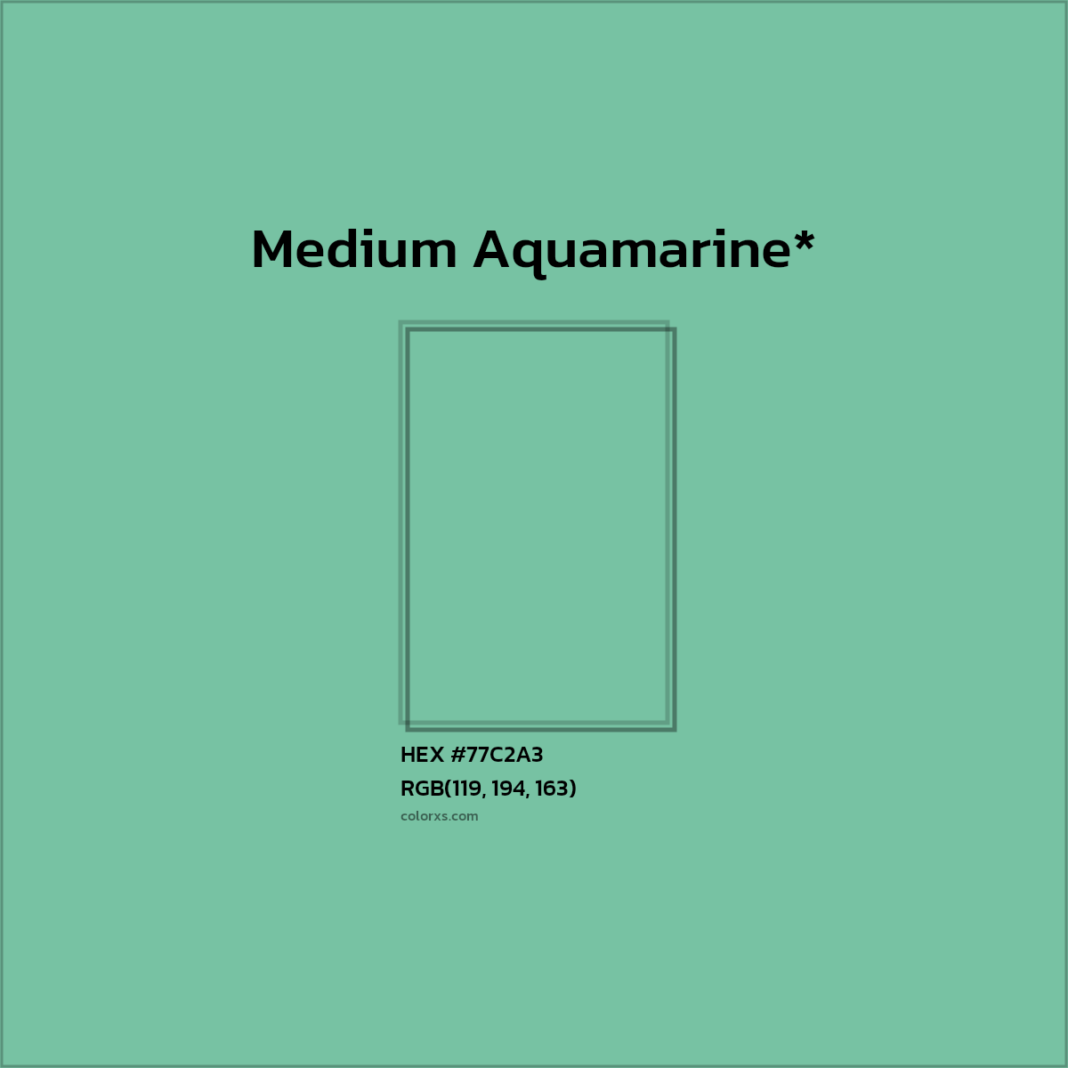 HEX #77C2A3 Color Name, Color Code, Palettes, Similar Paints, Images