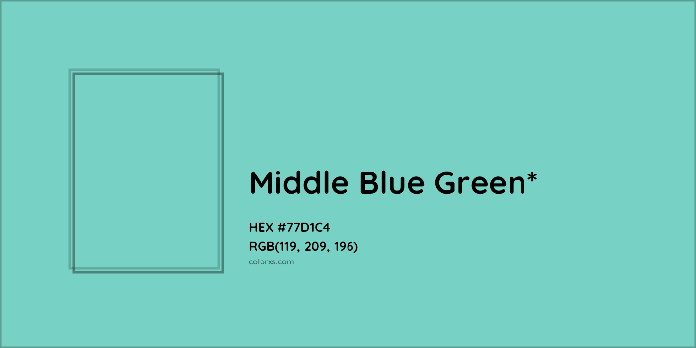 HEX #77D1C4 Color Name, Color Code, Palettes, Similar Paints, Images