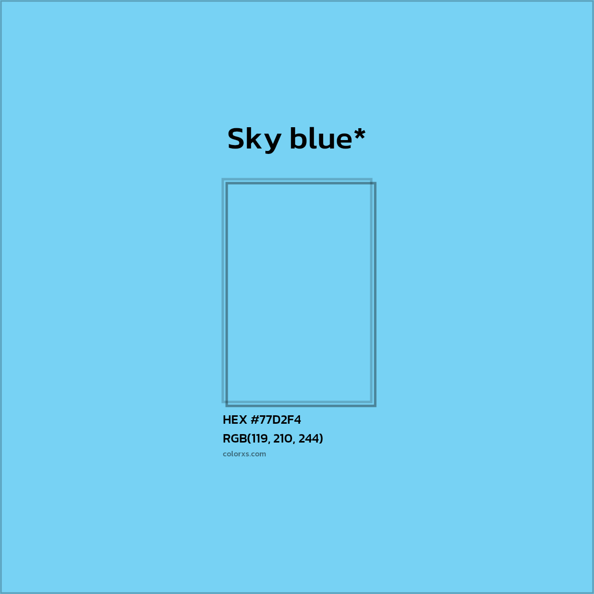 HEX #77D2F4 Color Name, Color Code, Palettes, Similar Paints, Images