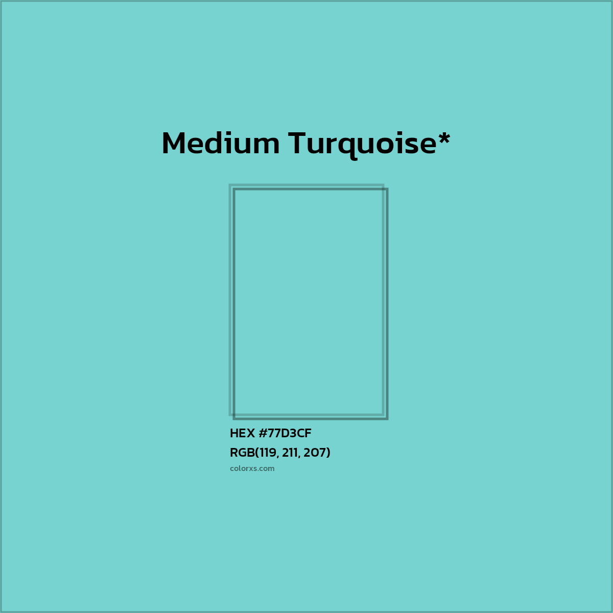HEX #77D3CF Color Name, Color Code, Palettes, Similar Paints, Images