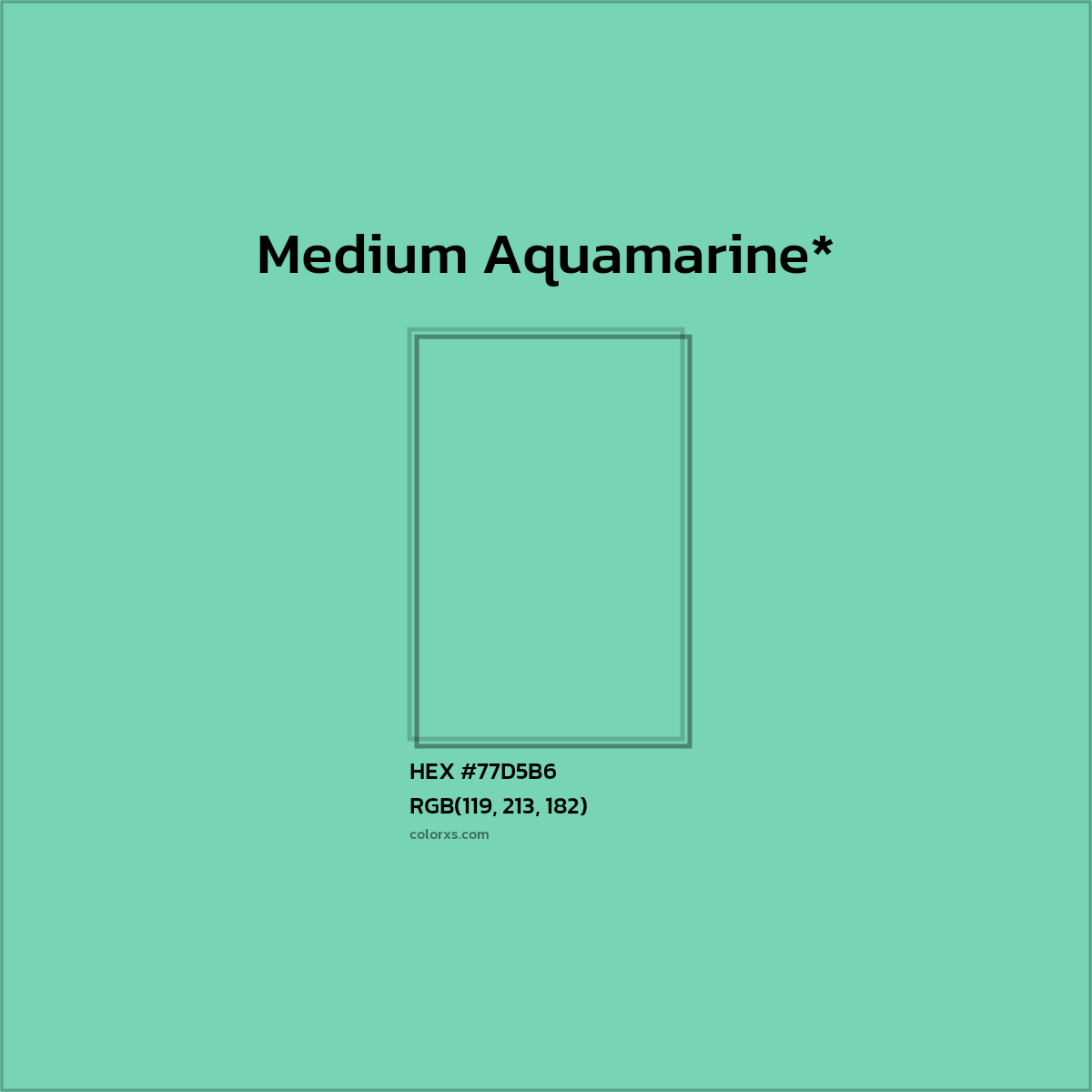 HEX #77D5B6 Color Name, Color Code, Palettes, Similar Paints, Images