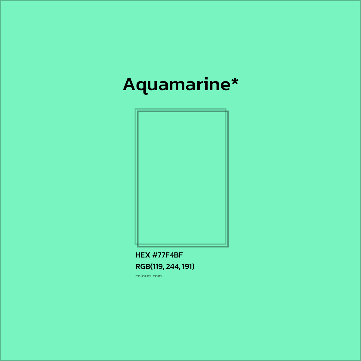 HEX #77F4BF Color Name, Color Code, Palettes, Similar Paints, Images