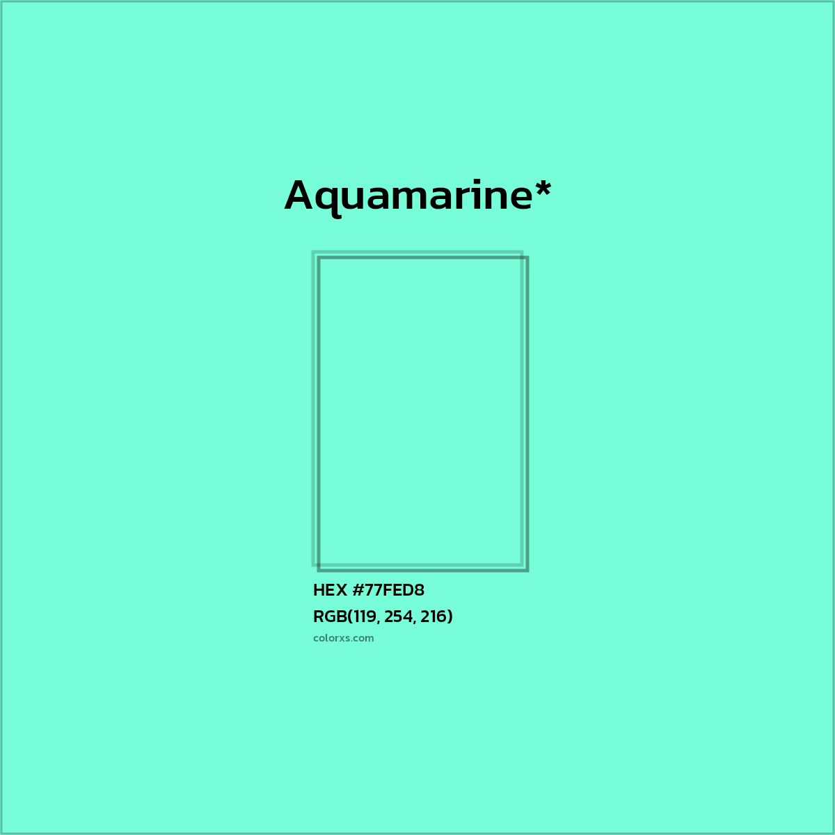 HEX #77FED8 Color Name, Color Code, Palettes, Similar Paints, Images