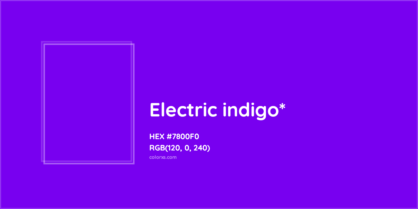 HEX #7800F0 Color Name, Color Code, Palettes, Similar Paints, Images