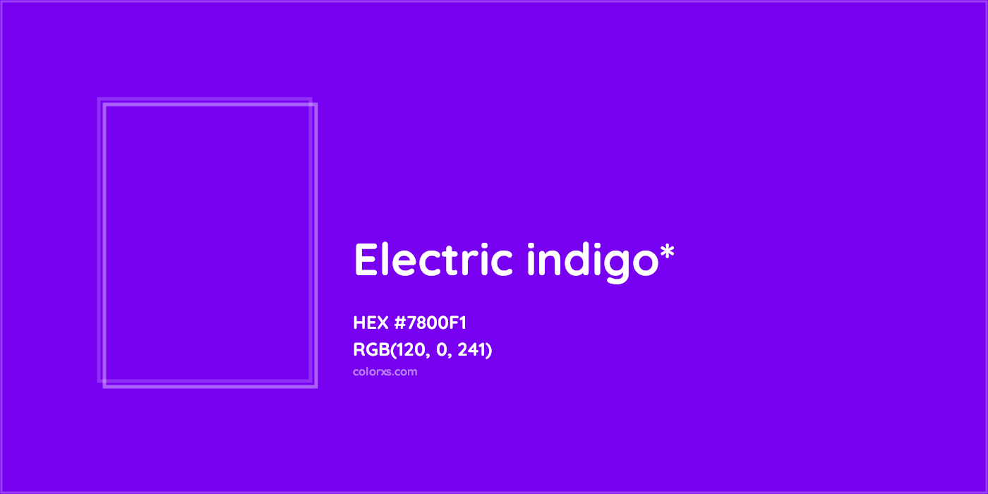 HEX #7800F1 Color Name, Color Code, Palettes, Similar Paints, Images