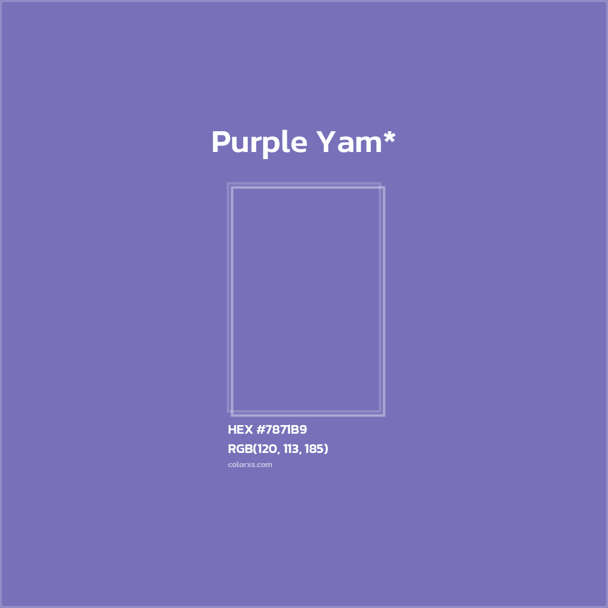 HEX #7871B9 Color Name, Color Code, Palettes, Similar Paints, Images