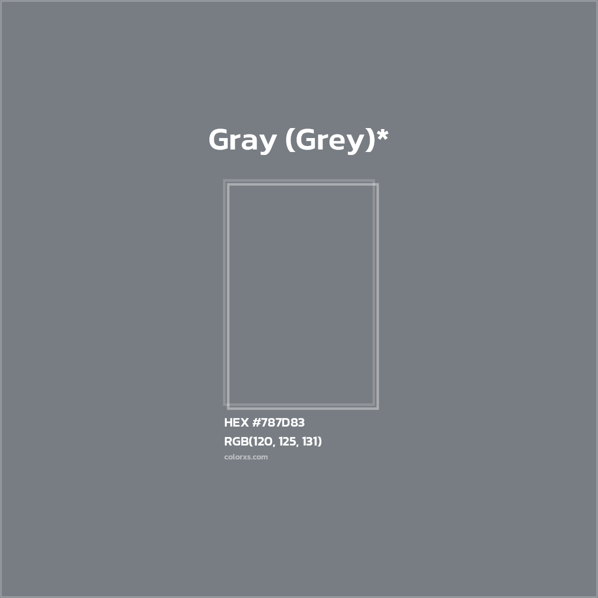 HEX #787D83 Color Name, Color Code, Palettes, Similar Paints, Images