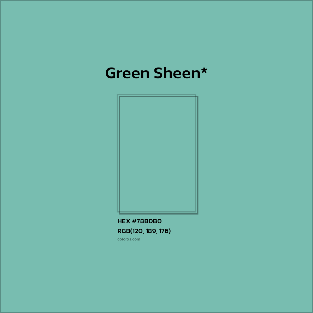 HEX #78BDB0 Color Name, Color Code, Palettes, Similar Paints, Images