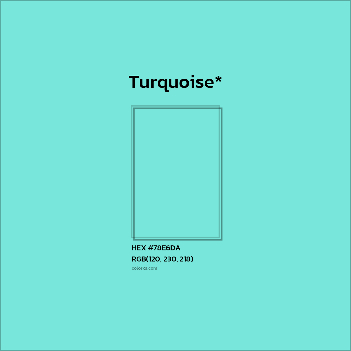 HEX #78E6DA Color Name, Color Code, Palettes, Similar Paints, Images
