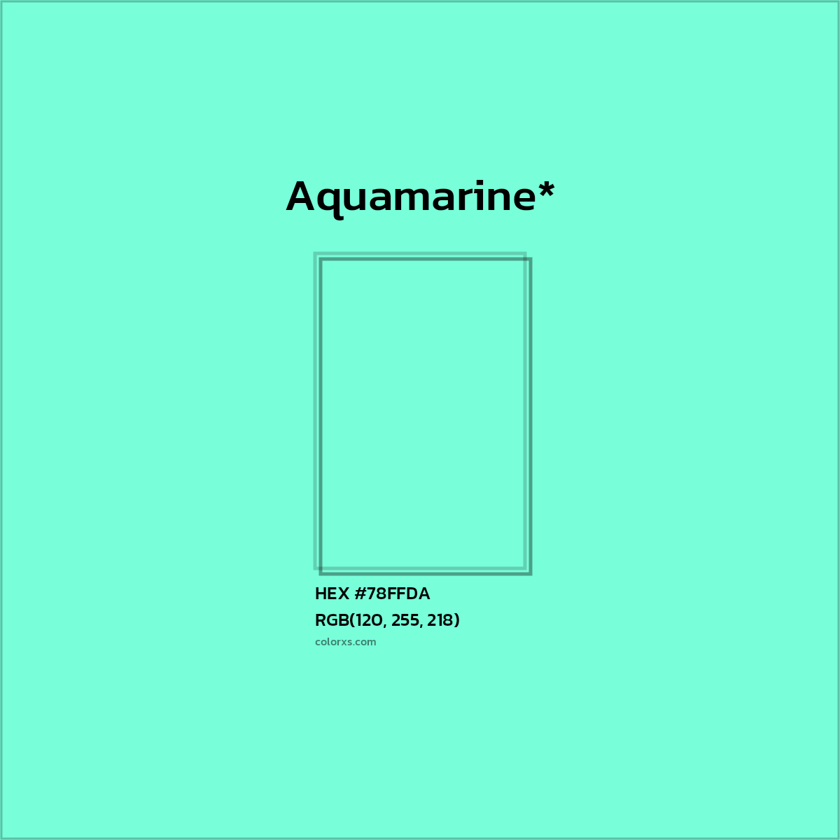 HEX #78FFDA Color Name, Color Code, Palettes, Similar Paints, Images