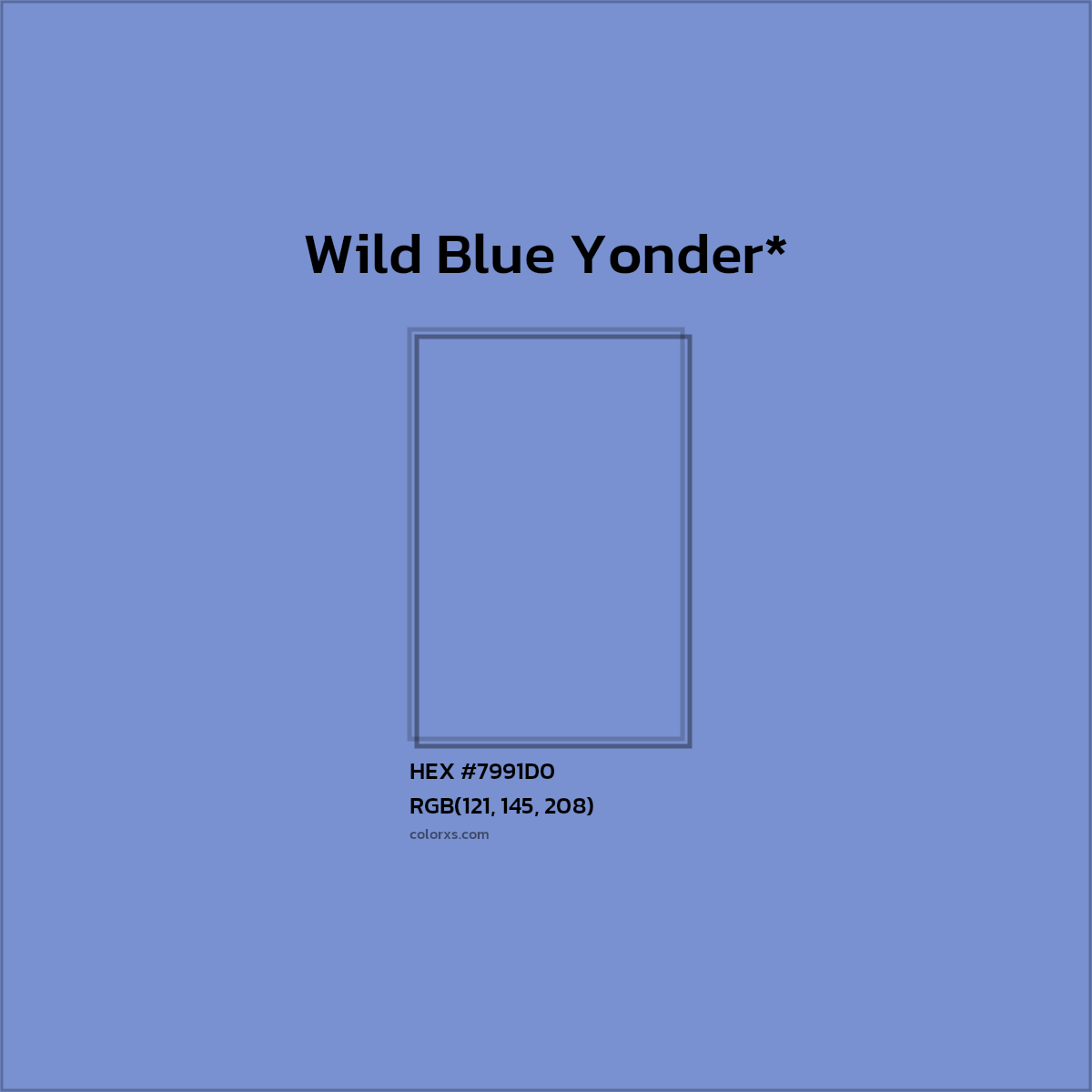 HEX #7991D0 Color Name, Color Code, Palettes, Similar Paints, Images