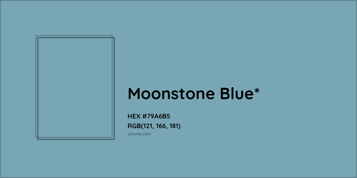 HEX #79A6B5 Color Name, Color Code, Palettes, Similar Paints, Images