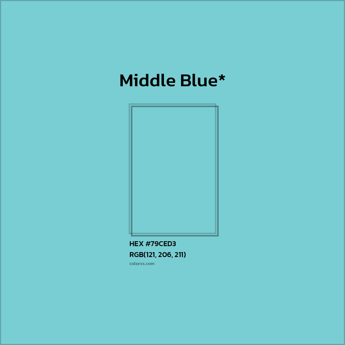 HEX #79CED3 Color Name, Color Code, Palettes, Similar Paints, Images