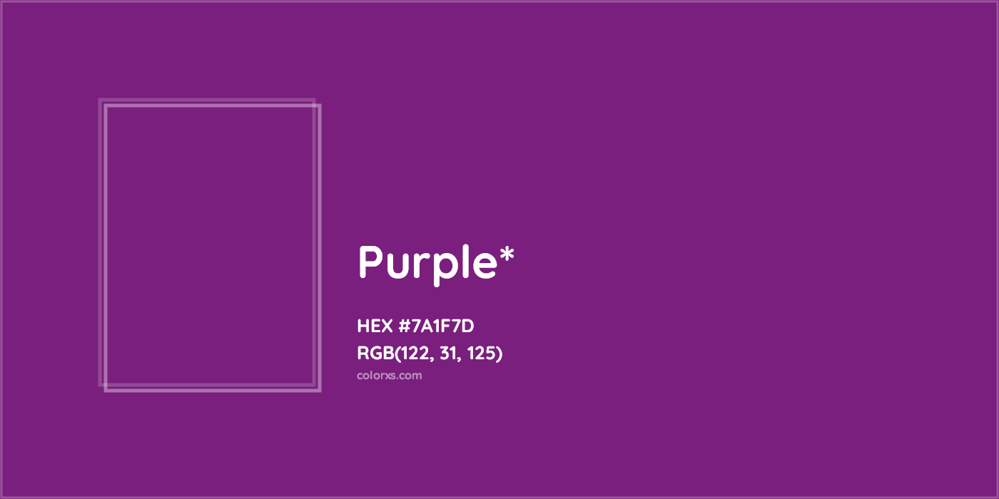 HEX #7A1F7D Color Name, Color Code, Palettes, Similar Paints, Images