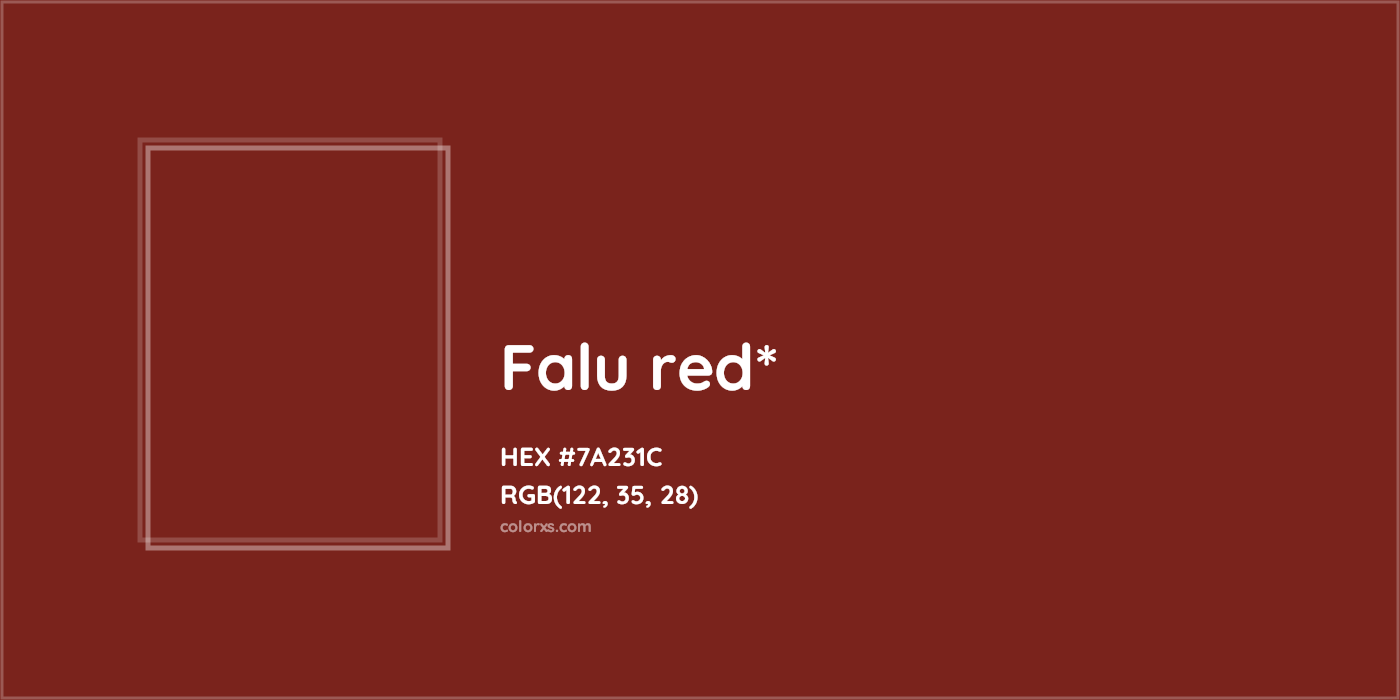 HEX #7A231C Color Name, Color Code, Palettes, Similar Paints, Images