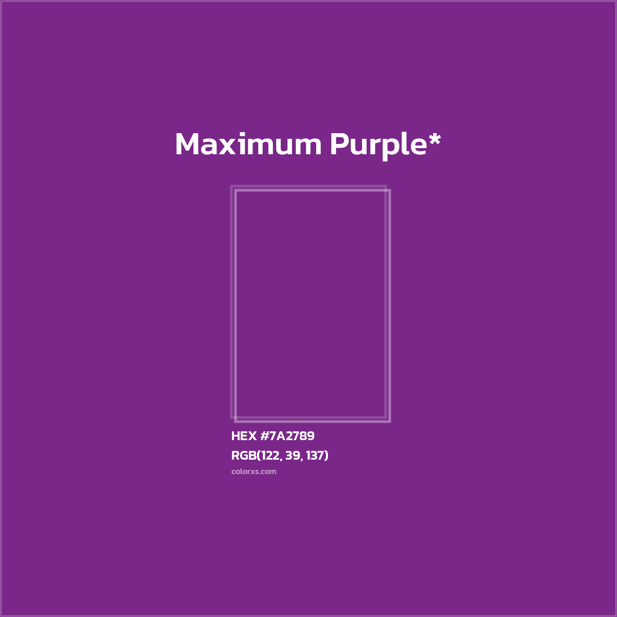 HEX #7A2789 Color Name, Color Code, Palettes, Similar Paints, Images