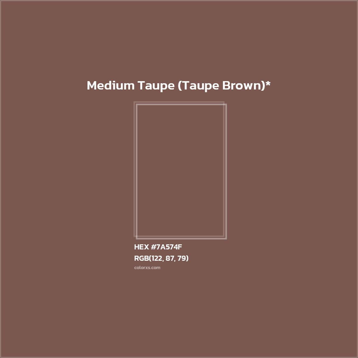 HEX #7A574F Color Name, Color Code, Palettes, Similar Paints, Images