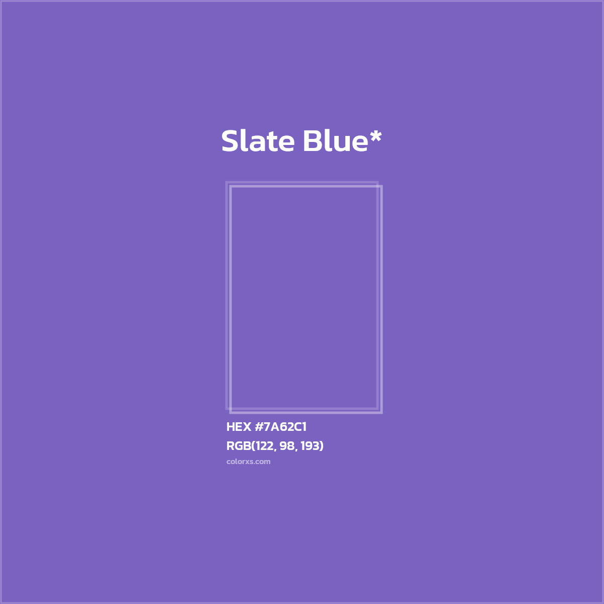 HEX #7A62C1 Color Name, Color Code, Palettes, Similar Paints, Images