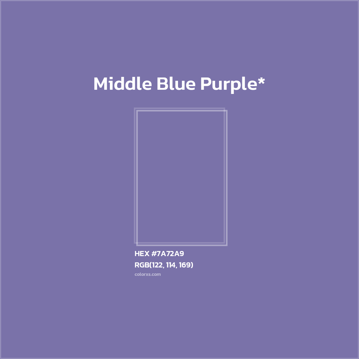 HEX #7A72A9 Color Name, Color Code, Palettes, Similar Paints, Images