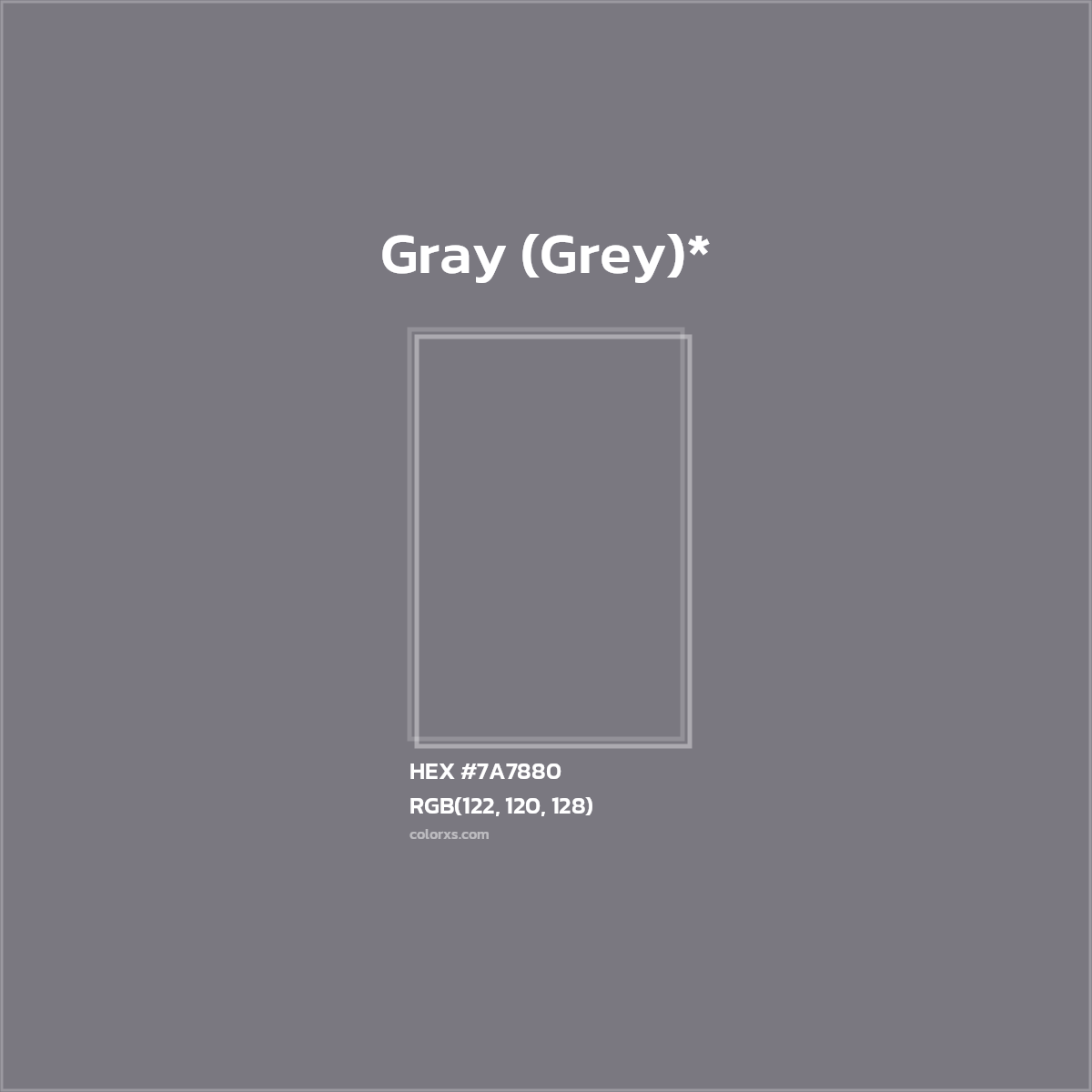 HEX #7A7880 Color Name, Color Code, Palettes, Similar Paints, Images