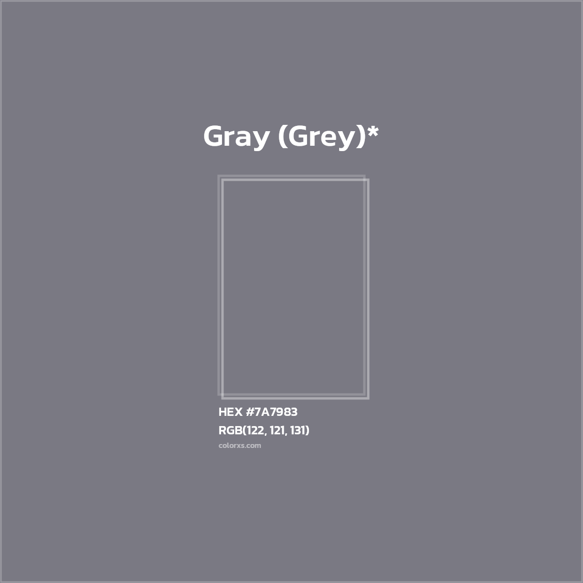 HEX #7A7983 Color Name, Color Code, Palettes, Similar Paints, Images