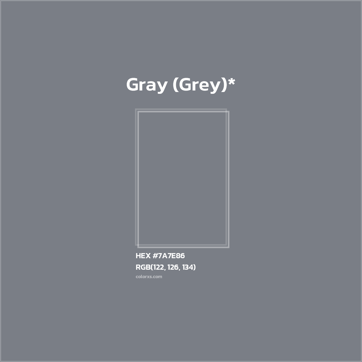 HEX #7A7E86 Color Name, Color Code, Palettes, Similar Paints, Images
