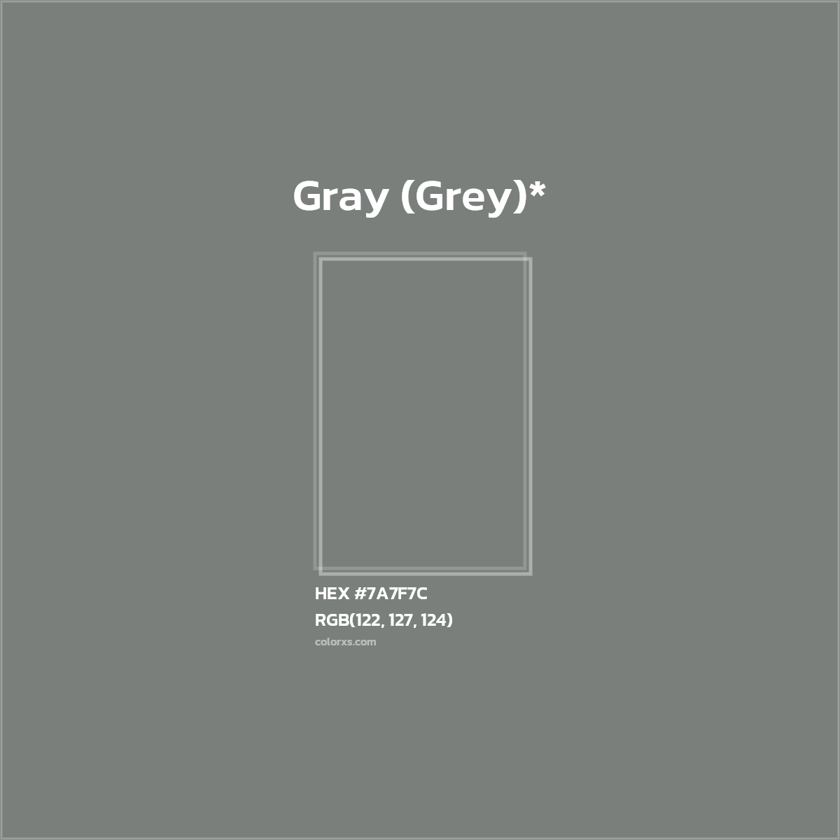 HEX #7A7F7C Color Name, Color Code, Palettes, Similar Paints, Images